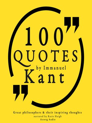 cover image of 100 Quotes by Immanuel Kant